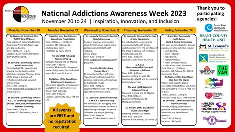 National Addictions Awareness Week 2023 Soar Community Services