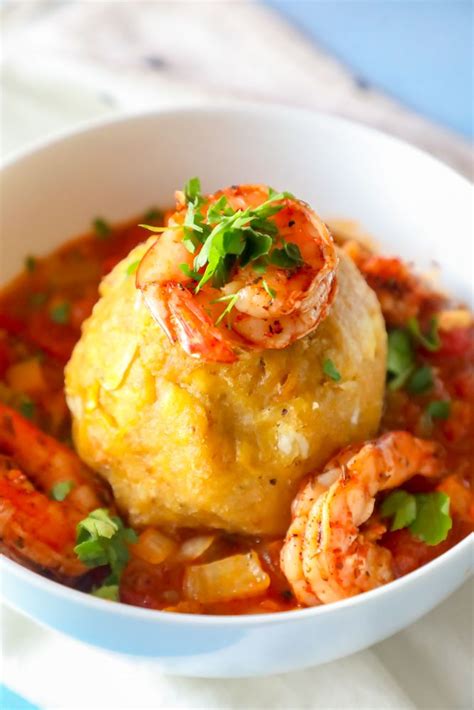 Mofongo Relleno Mashed Plantains With Shrimp And Red Pepper Sauce Artofit