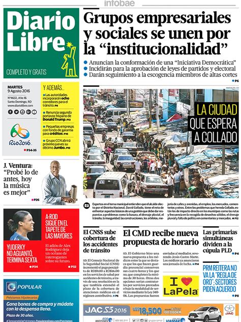 Diario Libre República Dominicana Martes 09 De Agosto De 2016 Infobae