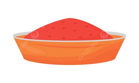 Orange Bowl With Semiflat Red Food Vector Graphic Element Vector ...