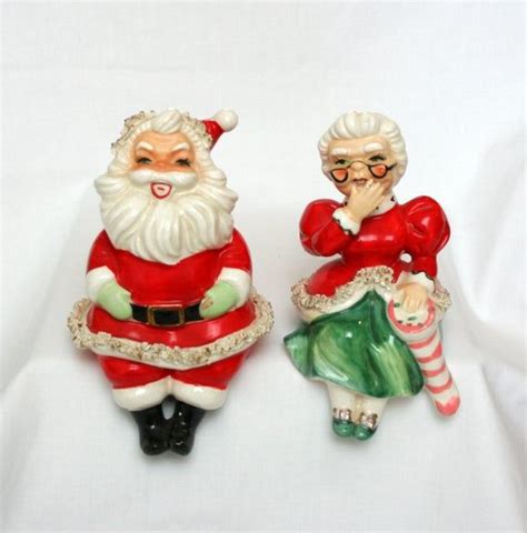 Spaghetti Santa And Mrs Claus Shelf Sitters Vintage Lefton Etsy Mrs Claus Vintage Holiday