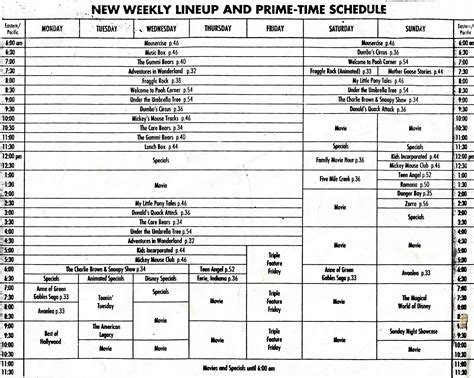 Disney Channel Schedule Archive - Truth or Fiction