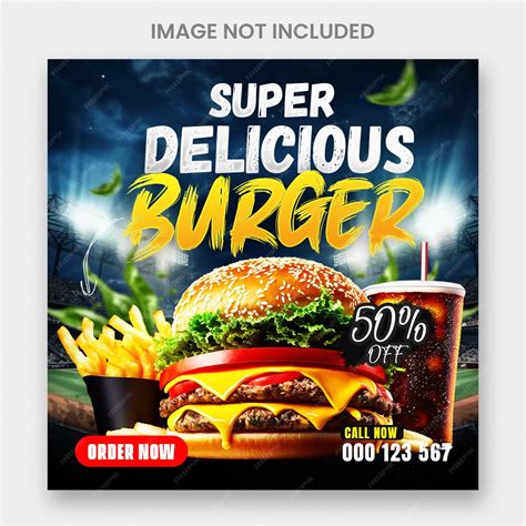 Premium Psd Delicious Burger And Food Menu Social Media Banner Template