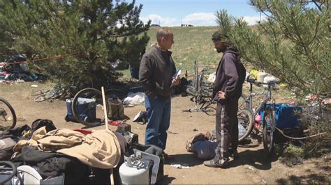 Homeless Camps Spreading Outside Of Downtown Denver Close To Dia Cbs