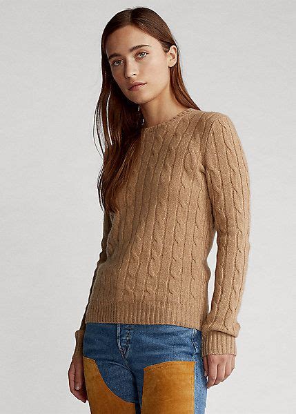 Womens Cable Knit Cashmere Sweater Ralph Lauren Sweaters Cashmere