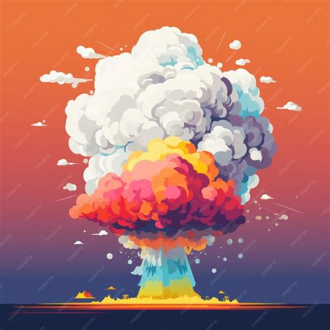 Premium Vector | Atomic nuclear mushroom cloud explosion