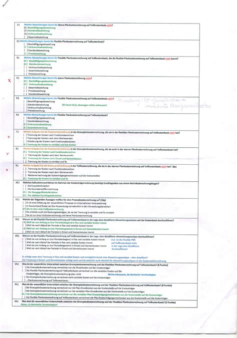 Fragen Mit L Sungen Zur Klausurvorbereitung Internes Rechnungswesen