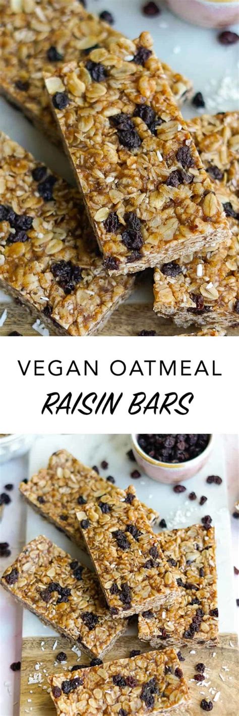 Oatmeal Raisin Bars Recipe - The Edgy Veg