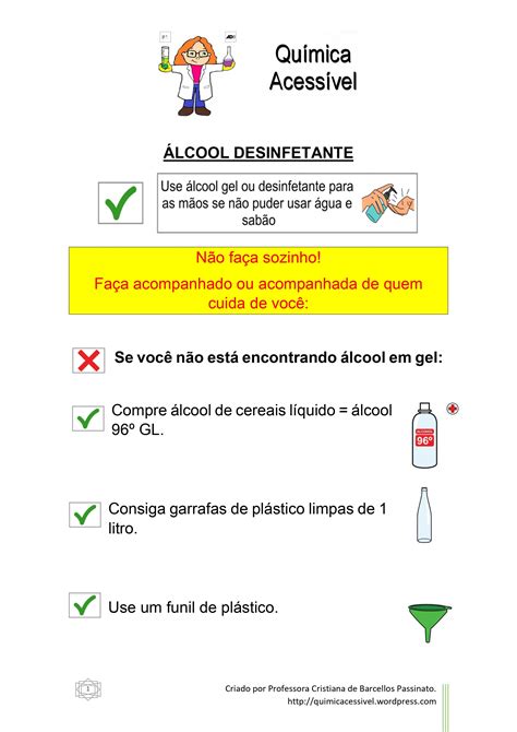 Como diluir álcool 96 ao álcool 70 roteiro acessível