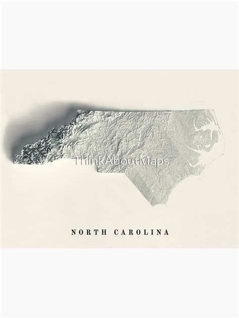 "North Carolina, USA Relief Map 3D digitally-rendered" Poster for Sale ...