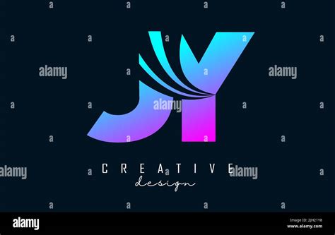 Creative Colorful Letter Jy J Y Logo With Leading Lines And Road