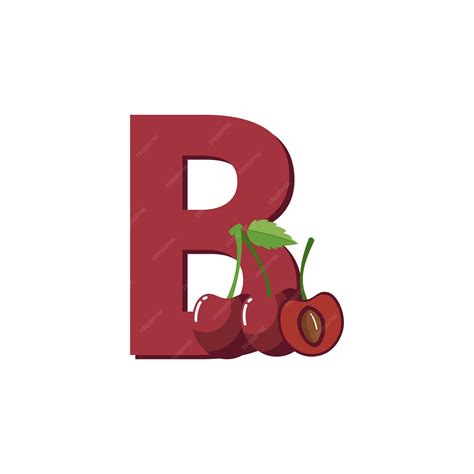 Фруктовый алфавит буква b для образования bing cherry для детей ...