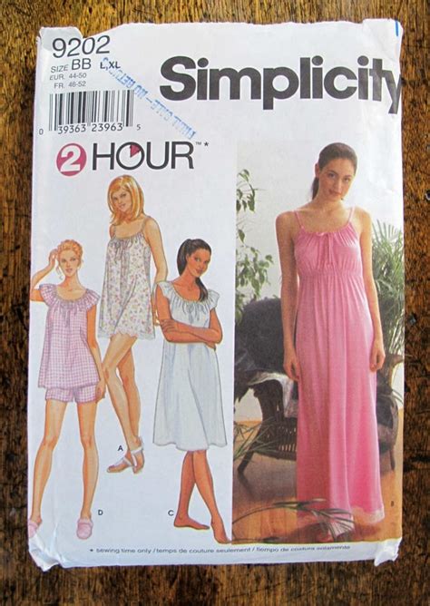 Simplicity 9202 Womens Nightgown Pattern Size L XL UNCUT