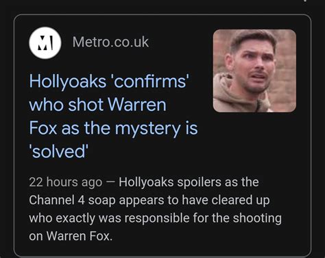 Who shot Warren Fox Leaked? : r/hollyoaks