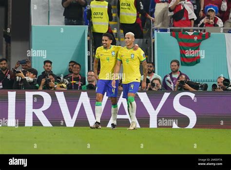 DOHA QATAR DECEMBER 5 Player Of Brazil Richarlison Celebrates With