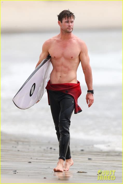 Chris Hemsworth Bares His Chiseled Shirtless Body Shares Sweet Kiss