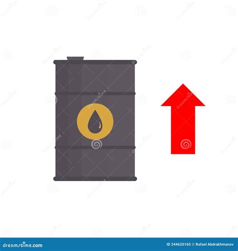 Rising Fuel Prices. Vector Illustration of Oil Barrel Icon and Red