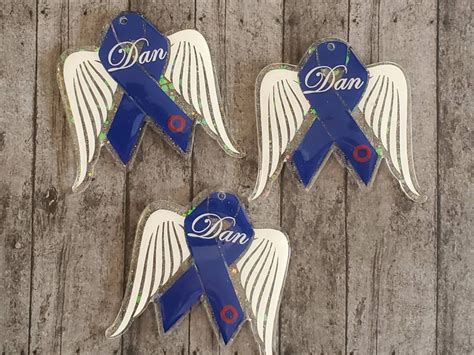 Handmade Custom Awareness Ribbon Wings Ornament With Name Etsy