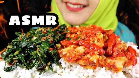 ASMR UDANG MERCON TUMIS DAUN PEPAYA ASMR INDONESIA EATING SOUND