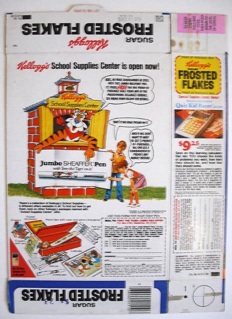 1981 Kelloggs Frosted Flakes Cereal Box Back Free Sheaffe Flickr