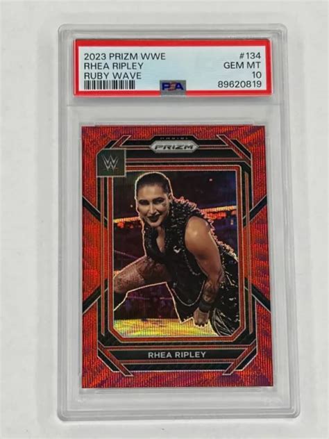 Panini Prizm Wwe Rhea Ripley Red Wave Prizm Psa Pop