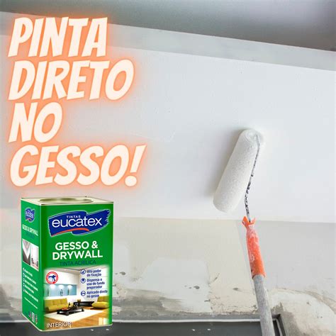 Tinta Acr Lica L Para Gesso Drywall Branco Fosco Alta Fixa O