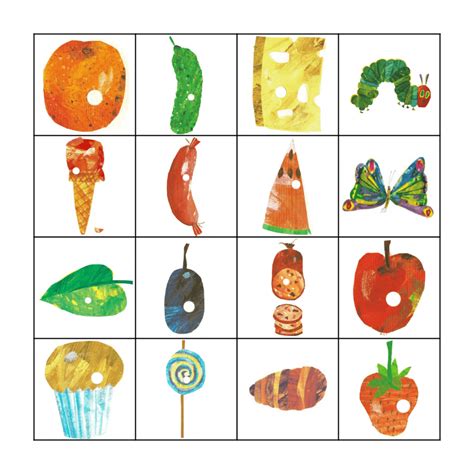 The Hungry Caterpillar Bingo Card