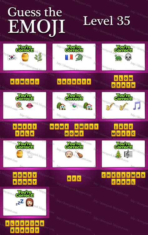 Guess The Emoji Level 35 Answers And Cheats Doors Geek