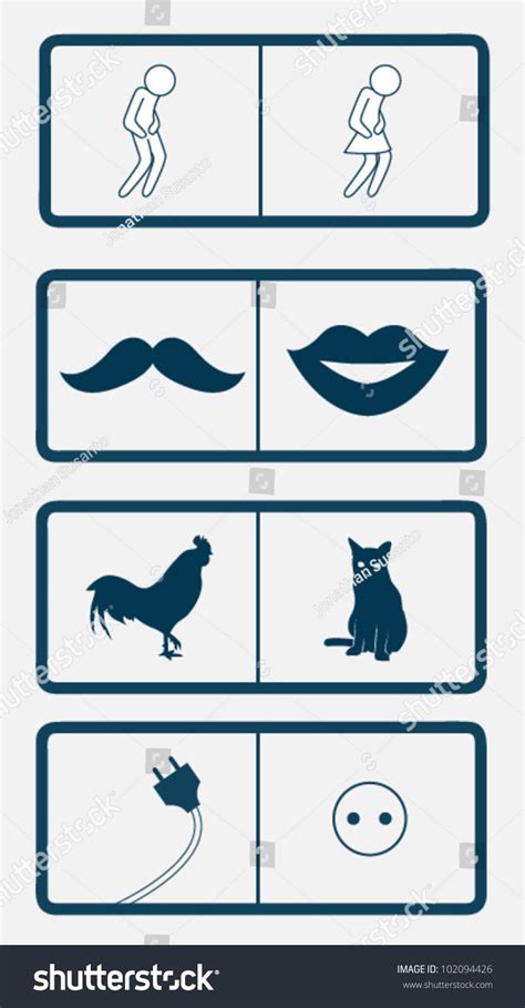 Creative Unique Toilet Signs Set Stock Vector (Royalty Free) 102094426 ...