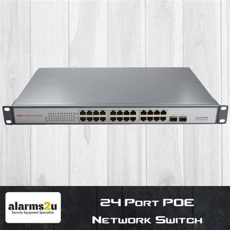 24 Port Gigabit Network Switch w/ 24 POE + SFP Ports – alarms2u