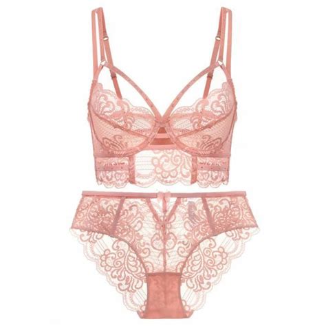 Ensemble Lingerie Dentelle Polyvalente Rose Maintien Parfait