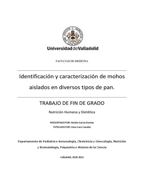 Identificación Y Caracterización De Mohos Aislados En Diversos Tipos De