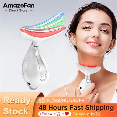 Amazefan Neck Beauty Device Colors Led Photon Therapy Skin Care Ems