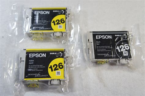 3 Pack Genuine Epson 126 Black Yellow Ink Cartrige Ebay