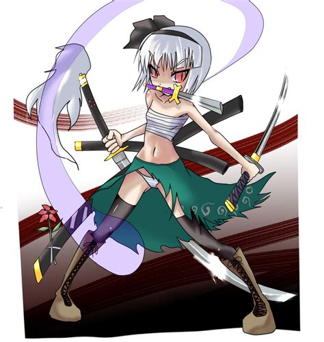 Safebooru Bandage Bandages Crazy Eyes Dateya Torahachi Dual Wield