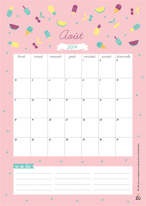 August Month Calendar Printable