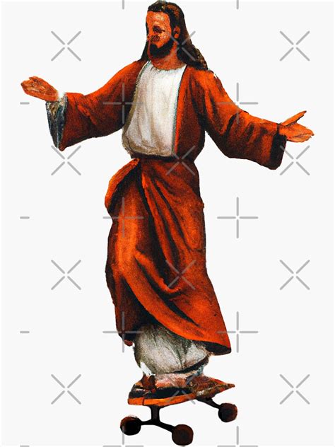 "Funny Skateboarding Meme - Jesus On A Skateboard - Skate Art" Sticker for Sale by ...