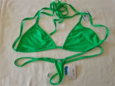 NEW WICKED WEASEL Microminimus Neon Green Bikini Bottom Tri Top Size XL PicClick UK