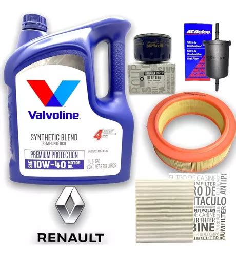 Kit 4 Filtros Aceite 10w40 Renault Logan 1 6 8v Line Vieja