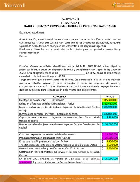 Formato Para Presentar Act Renta Pn Uni Act Cas Ren Per Nat