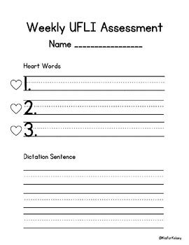 UFLI Inspired Progress Monitoring Assessment Sheet Tracker