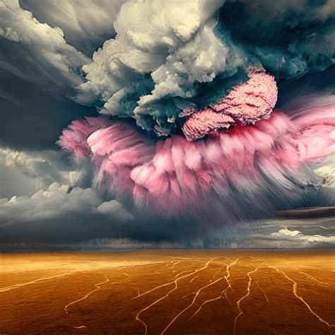 Tornado Storm Clouds over Earth with Golden Sparks · Creative Fabrica