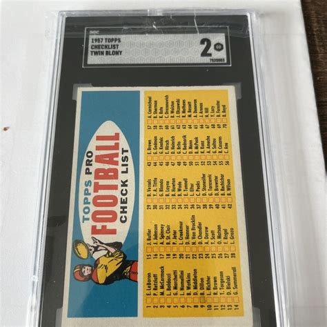 1957 Topps Checklist Twin Blony SGC 2 RARE EBay