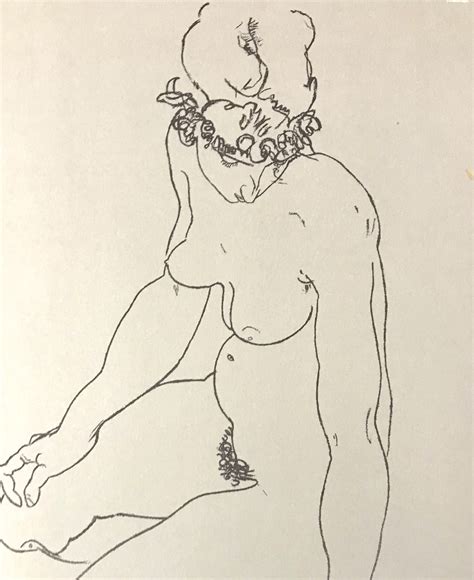 Egon Schiele Kneeling Female Nude Turning To Right For Sale Artspace