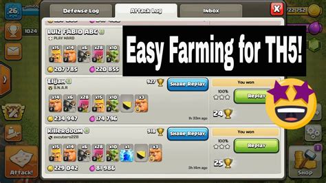 Best Town Hall 5 Attacking Strategy Clash Of Clans Th5 Farming Strategy Youtube