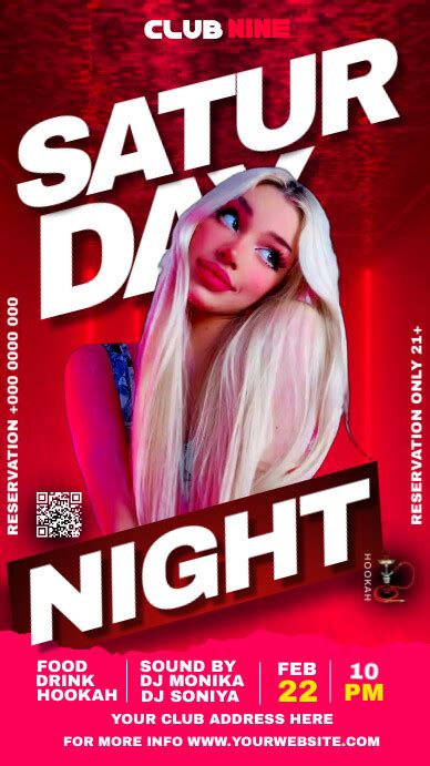 Red Maximalist Saturday Night Sexy Party Ads Template Postermywall