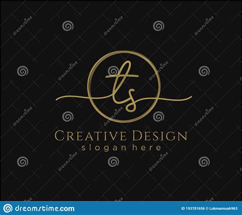 Initial Ts Handwriting Logo With Circle Template Vector Stock Vector