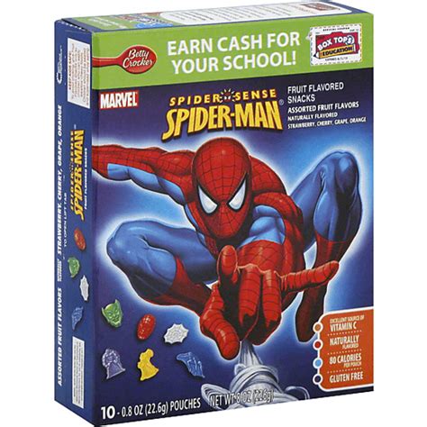 Betty Crocker Fruit Flavored Snacks, Marvel Spider-Sense Spider-Man ...