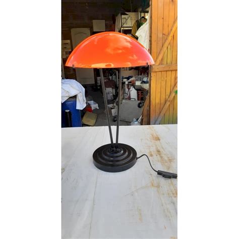 Lampe Vintage En Opaline Orange Et Blanche Noir Orange Fer Opaline