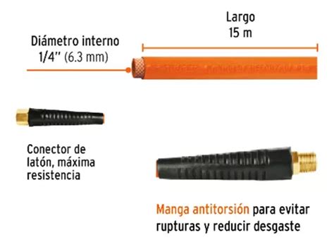 Manguera Para Compresor De 1 4x15m Pvc 300 Psi Truper 19015 En Venta En